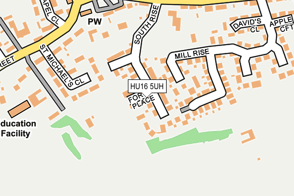 HU16 5UH map - OS OpenMap – Local (Ordnance Survey)