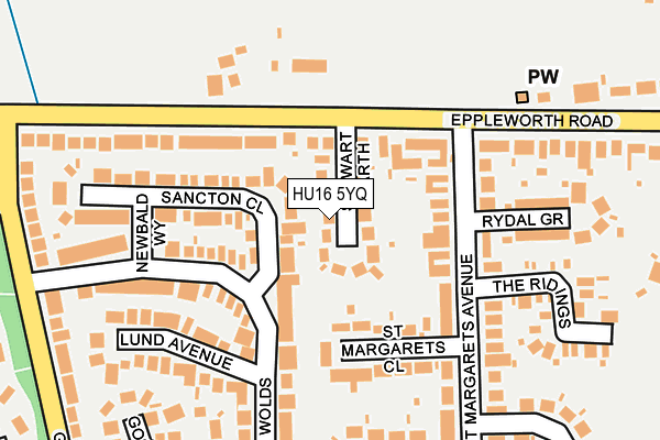 HU16 5YQ map - OS OpenMap – Local (Ordnance Survey)