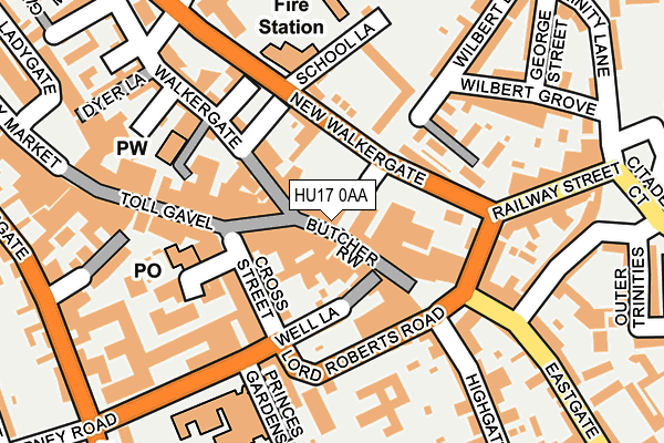 HU17 0AA map - OS OpenMap – Local (Ordnance Survey)