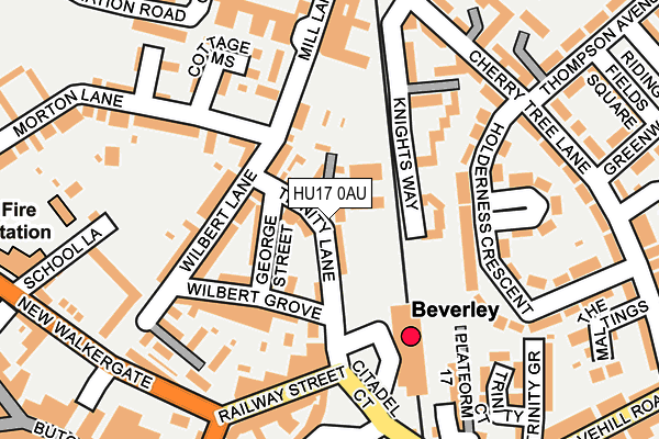 HU17 0AU map - OS OpenMap – Local (Ordnance Survey)