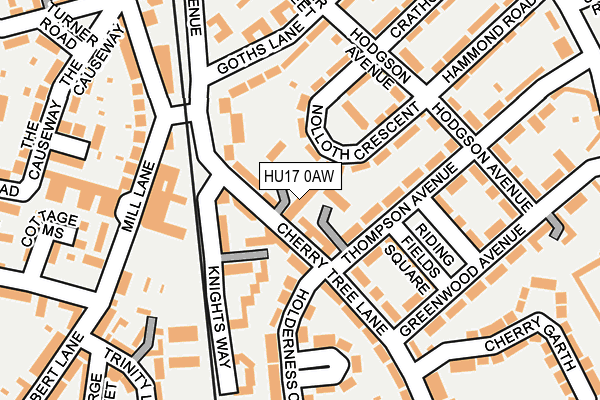 HU17 0AW map - OS OpenMap – Local (Ordnance Survey)