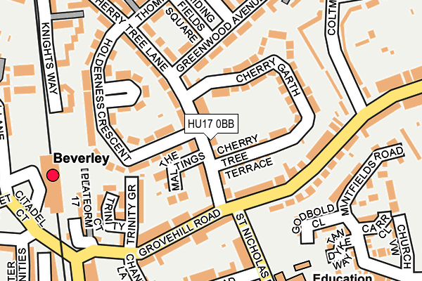 HU17 0BB map - OS OpenMap – Local (Ordnance Survey)