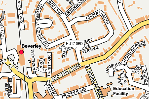 HU17 0BD map - OS OpenMap – Local (Ordnance Survey)