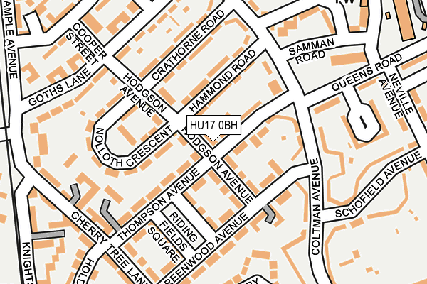 HU17 0BH map - OS OpenMap – Local (Ordnance Survey)