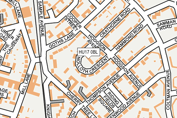 HU17 0BL map - OS OpenMap – Local (Ordnance Survey)