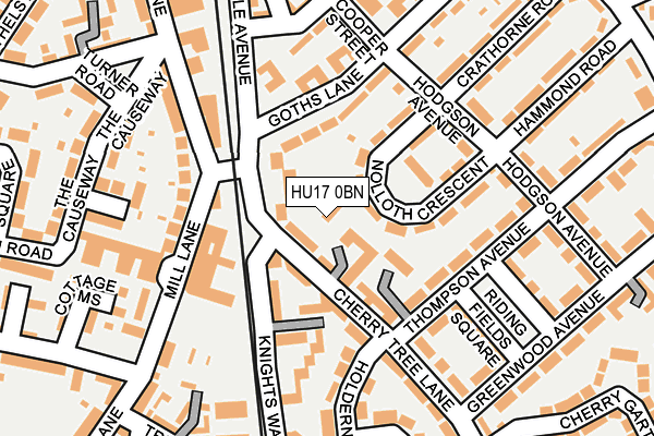 HU17 0BN map - OS OpenMap – Local (Ordnance Survey)