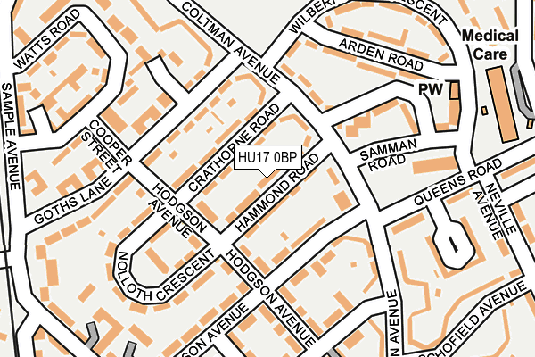 HU17 0BP map - OS OpenMap – Local (Ordnance Survey)