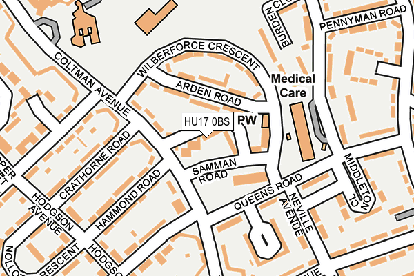 HU17 0BS map - OS OpenMap – Local (Ordnance Survey)