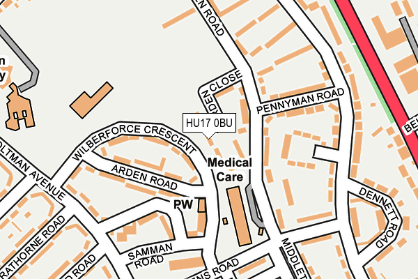 HU17 0BU map - OS OpenMap – Local (Ordnance Survey)