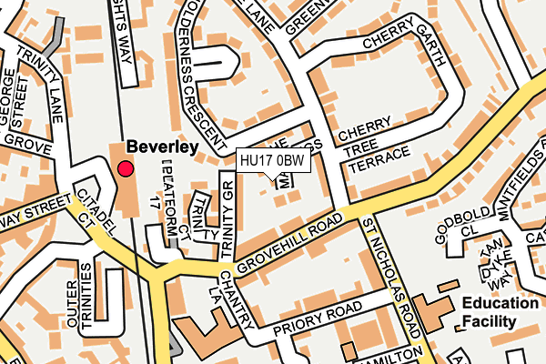 HU17 0BW map - OS OpenMap – Local (Ordnance Survey)