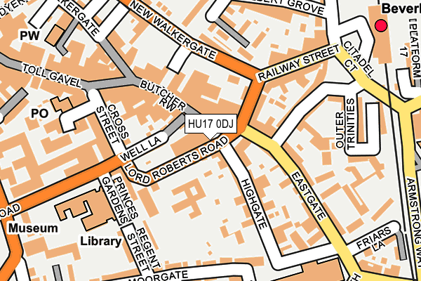 HU17 0DJ map - OS OpenMap – Local (Ordnance Survey)