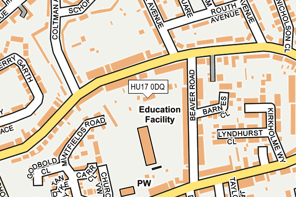 HU17 0DQ map - OS OpenMap – Local (Ordnance Survey)