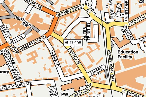 HU17 0DR map - OS OpenMap – Local (Ordnance Survey)