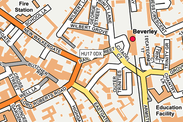 HU17 0DX map - OS OpenMap – Local (Ordnance Survey)