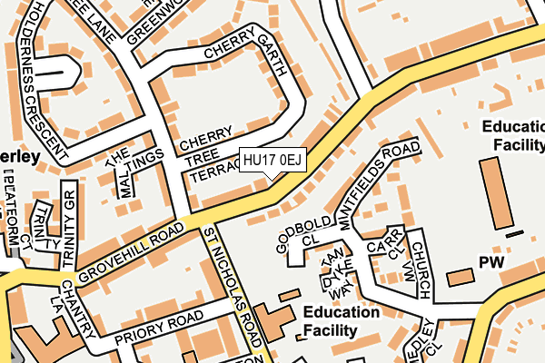 HU17 0EJ map - OS OpenMap – Local (Ordnance Survey)