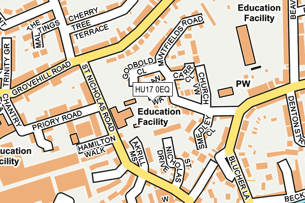 HU17 0EQ map - OS OpenMap – Local (Ordnance Survey)