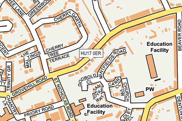 HU17 0ER map - OS OpenMap – Local (Ordnance Survey)
