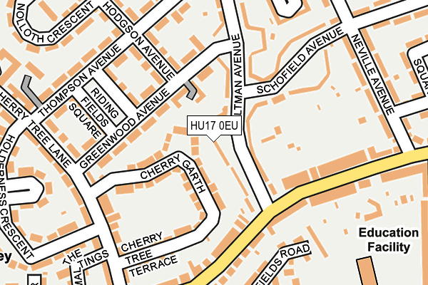 HU17 0EU map - OS OpenMap – Local (Ordnance Survey)