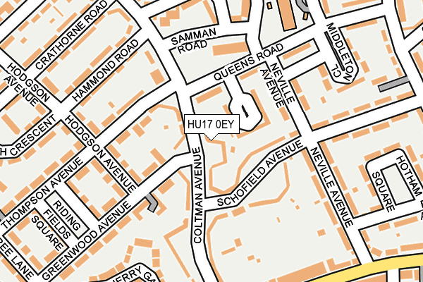 HU17 0EY map - OS OpenMap – Local (Ordnance Survey)