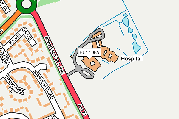 HU17 0FA map - OS OpenMap – Local (Ordnance Survey)