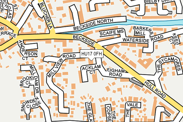 HU17 0FH map - OS OpenMap – Local (Ordnance Survey)