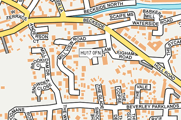 HU17 0FN map - OS OpenMap – Local (Ordnance Survey)