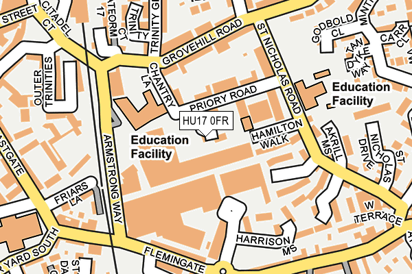 HU17 0FR map - OS OpenMap – Local (Ordnance Survey)