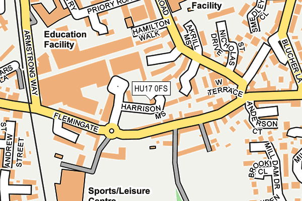 HU17 0FS map - OS OpenMap – Local (Ordnance Survey)