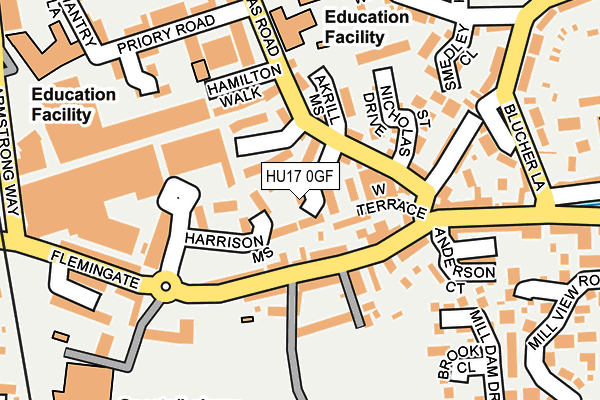 HU17 0GF map - OS OpenMap – Local (Ordnance Survey)