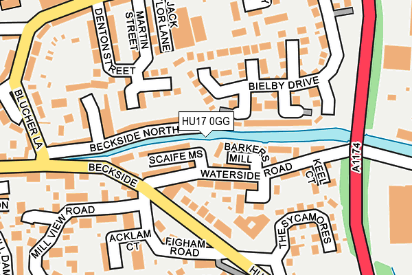 HU17 0GG map - OS OpenMap – Local (Ordnance Survey)