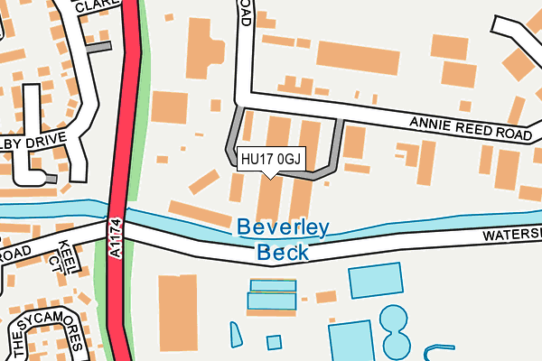 HU17 0GJ map - OS OpenMap – Local (Ordnance Survey)