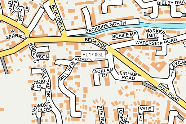 HU17 0GL map - OS OpenMap – Local (Ordnance Survey)