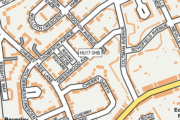 HU17 0HB map - OS OpenMap – Local (Ordnance Survey)