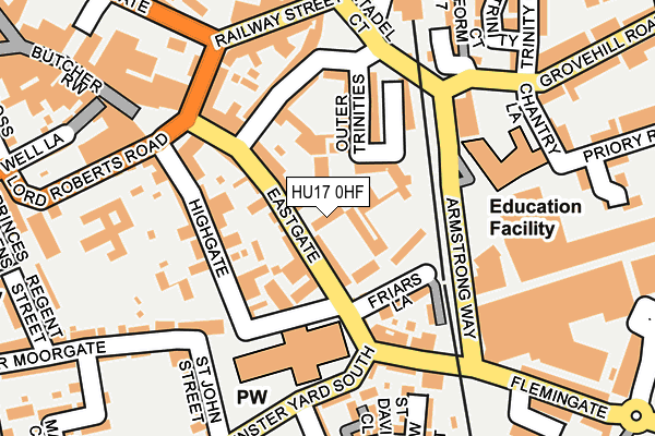 HU17 0HF map - OS OpenMap – Local (Ordnance Survey)