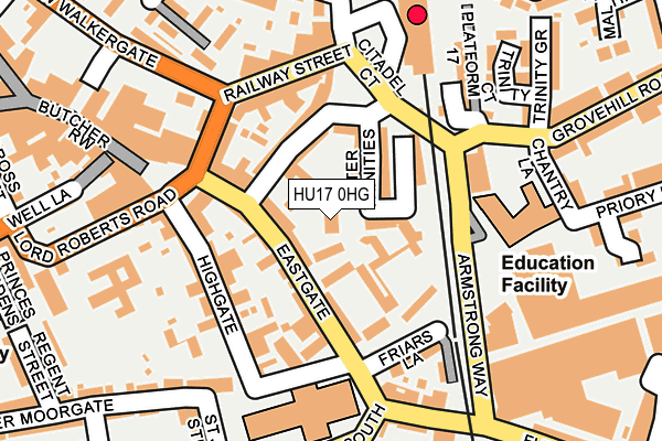 HU17 0HG map - OS OpenMap – Local (Ordnance Survey)