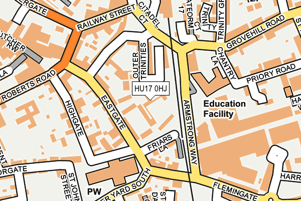 HU17 0HJ map - OS OpenMap – Local (Ordnance Survey)