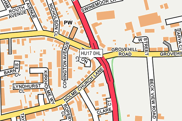 HU17 0HL map - OS OpenMap – Local (Ordnance Survey)