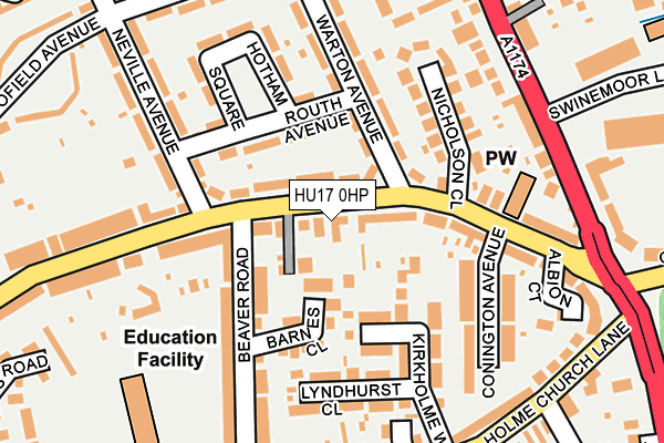 HU17 0HP map - OS OpenMap – Local (Ordnance Survey)