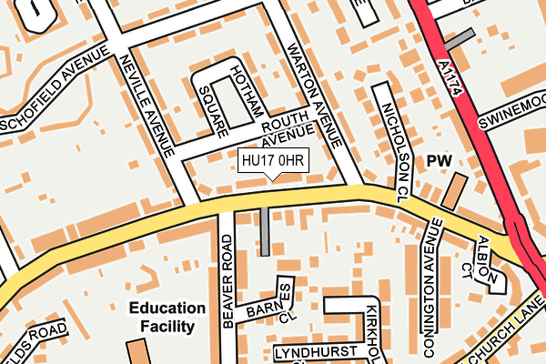 HU17 0HR map - OS OpenMap – Local (Ordnance Survey)