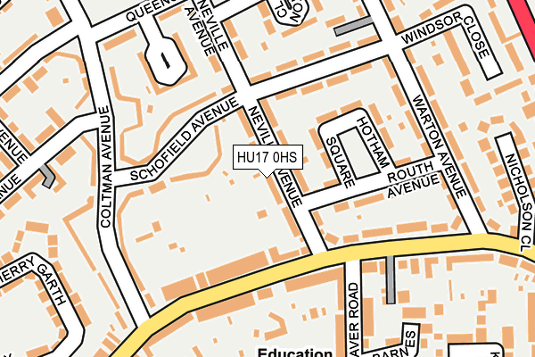 HU17 0HS map - OS OpenMap – Local (Ordnance Survey)