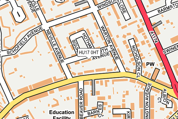 HU17 0HT map - OS OpenMap – Local (Ordnance Survey)