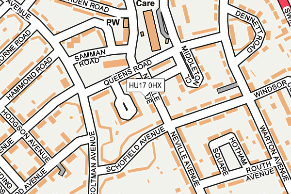 HU17 0HX map - OS OpenMap – Local (Ordnance Survey)