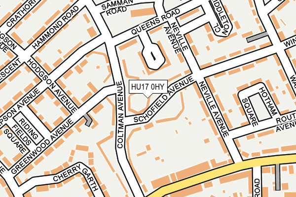 HU17 0HY map - OS OpenMap – Local (Ordnance Survey)