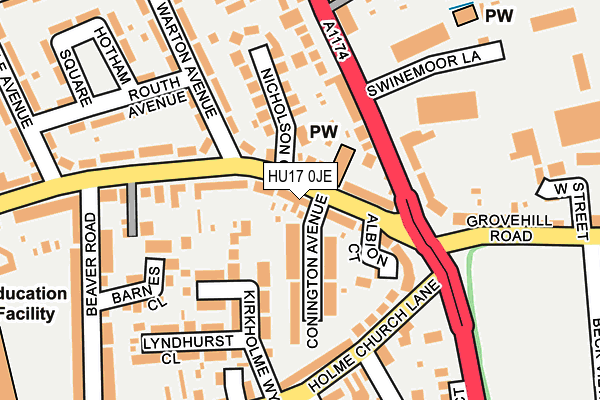HU17 0JE map - OS OpenMap – Local (Ordnance Survey)