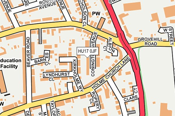 HU17 0JF map - OS OpenMap – Local (Ordnance Survey)