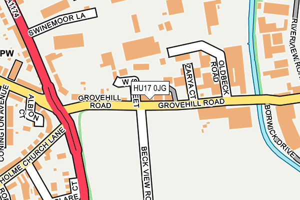 HU17 0JG map - OS OpenMap – Local (Ordnance Survey)