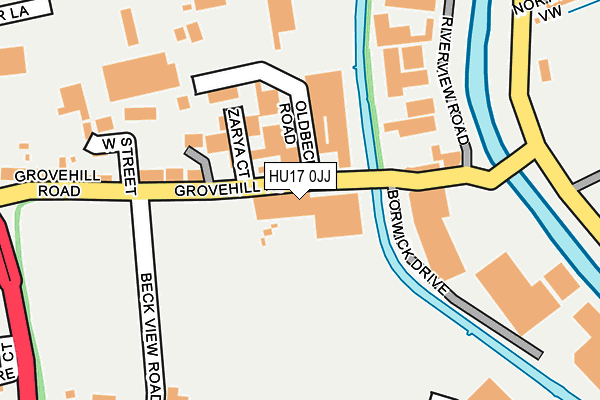 HU17 0JJ map - OS OpenMap – Local (Ordnance Survey)