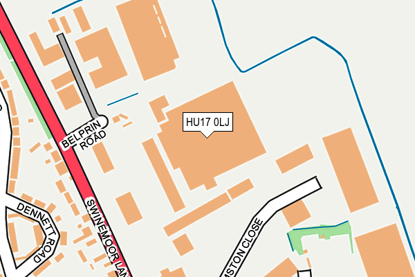 HU17 0LJ map - OS OpenMap – Local (Ordnance Survey)