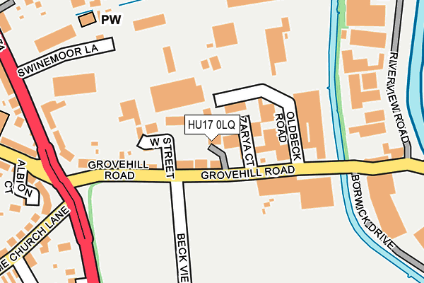 HU17 0LQ map - OS OpenMap – Local (Ordnance Survey)