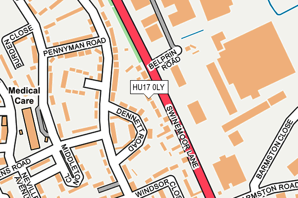 HU17 0LY map - OS OpenMap – Local (Ordnance Survey)